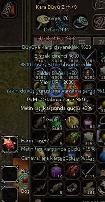 GÖRSELDEKİ +9 KARABÜYÜ ZIRH TAŞI İLE BİRLİKTE 750 TL (10PVMLİ)