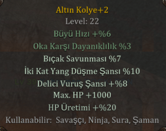 +2 1k hp 8 delici 10 yang 20 hp üretimi altın kolye