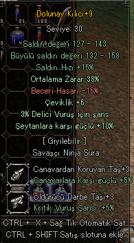 +9 38 ORT 10 ŞEYTAN +3 TAŞLI ELİT İTEM UYGUN FİYAT