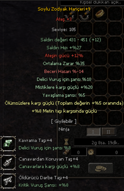 MELEYLİK ZODYAK HANÇER