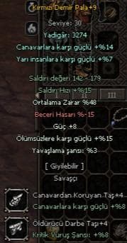 Yadigar puanlı 48 ORT KDP +9 (GÜÇ %8 ÖLÜMSÜZ %15 )