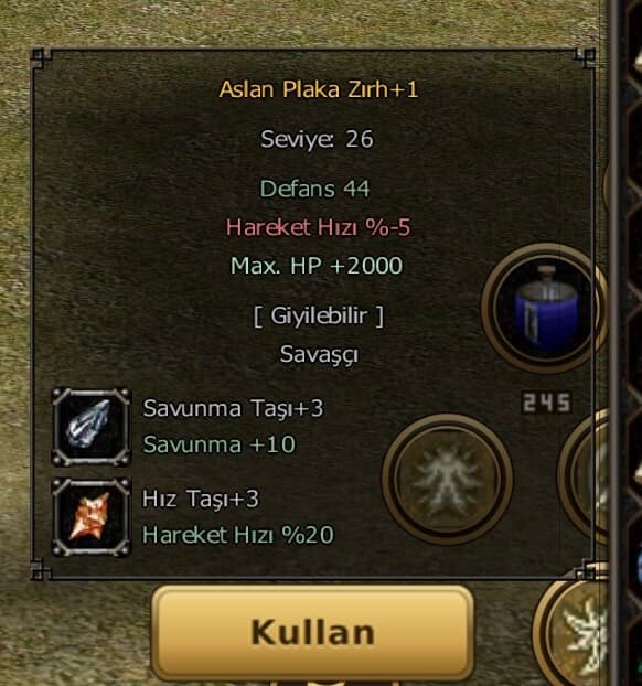 2k hp li taşlı aslan plaka zırh