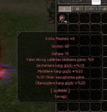 +8 KORKU MASKESİ