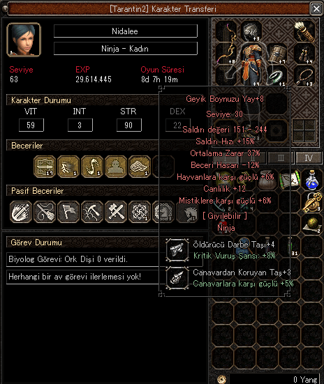 63 level farmlık okçu