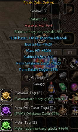 FULL TAŞLI SİYAH ÇELİK ZIRH YOK PARASINA