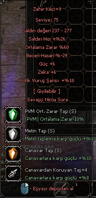 60 ort 6 güç 6 zeka 10 krit zehir ho