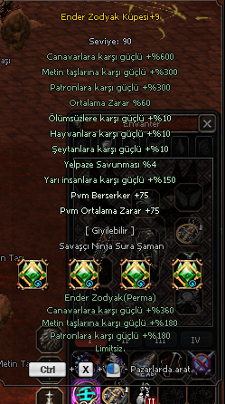 ENDER ZODYAK KÜPESİ +9 4 PERMALI
