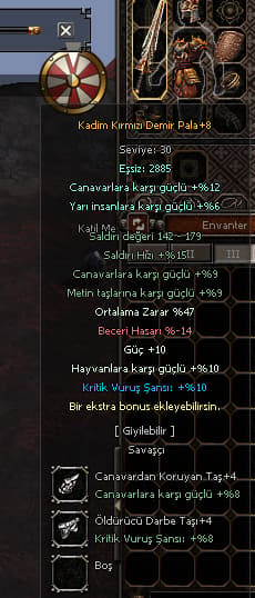+8 KADİM KDP 47 ORT 10 GÜÇ 10 KRİTİK FULL EVRİM TAŞLARI EKLİ