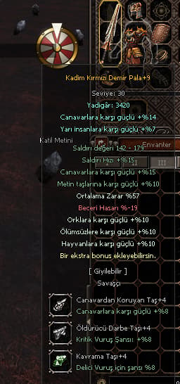 +9 KADİM KDP 57 ORT FULL EVRİMLİ TAŞLARI EKLİ ( ZEHİRLE EŞ DEĞER )