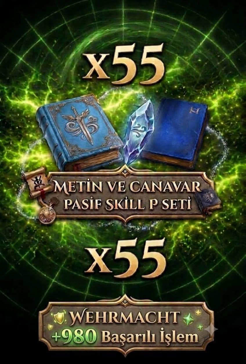 METİN ve CANAVAR PASİF SKİLL P SETİ ** 375 TL HEMEN TESLİM
