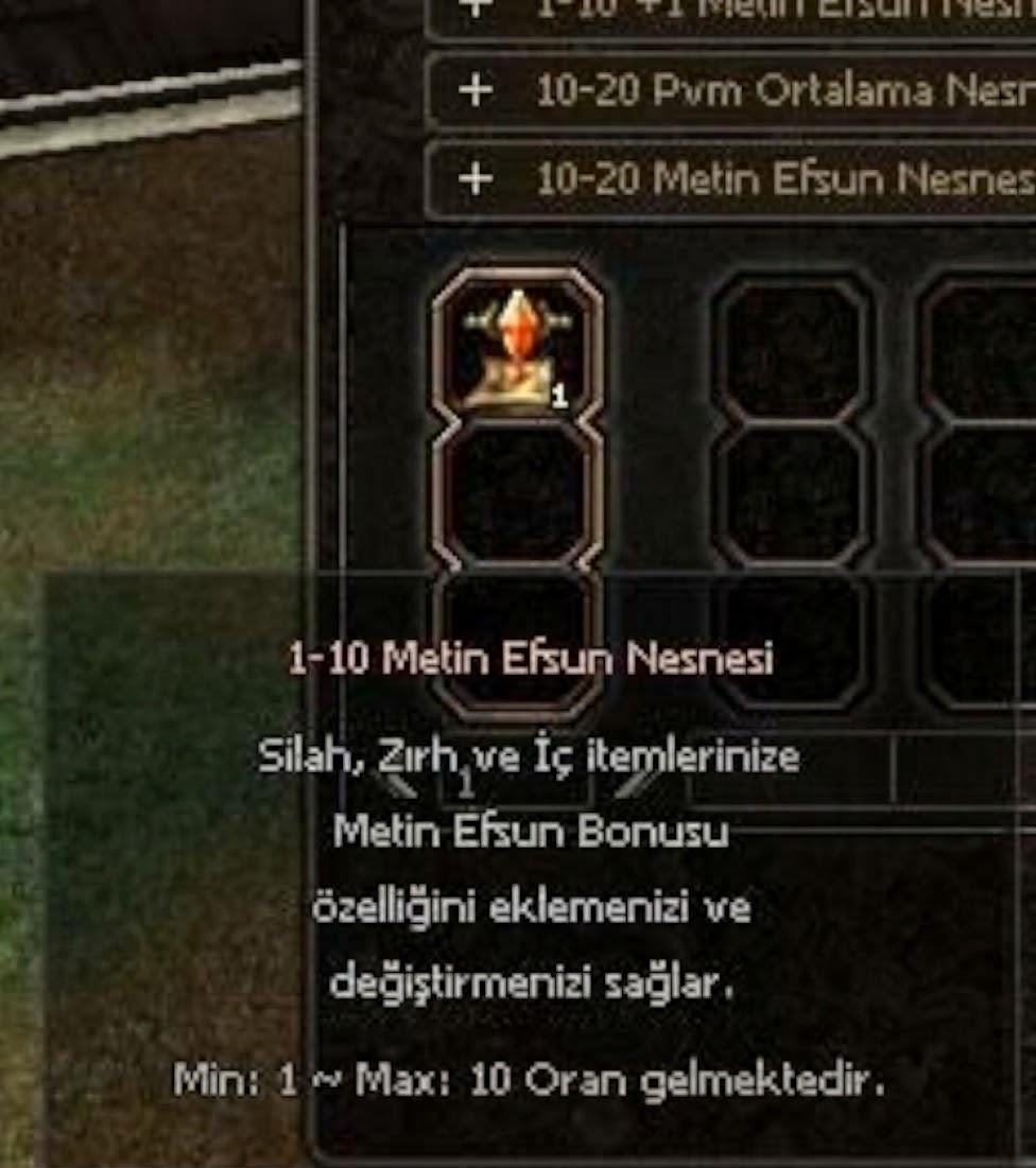 5 TANE 1-10 METİN PVM EFSUN NESNESİ ** 500 TL HEMEN TESLİM
