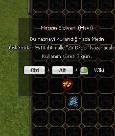 MAVİ ELDİVEN ( 2X DROP METİN )