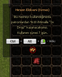 KIRMIZI ELDİVEN ( 2X DROP BOSS )
