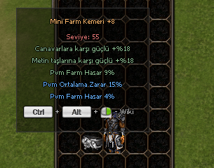 +8 FARM KEMERİ 19 PVM , +0 FARM ZIRHI 22 PVM