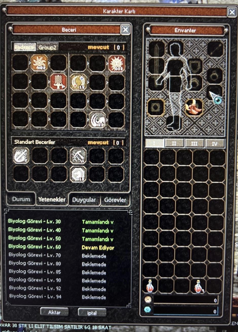 65 LEVEL HAVA P BOŞ CHAR ALANA HAYIRLI OLSUN HEMEN TESLİM