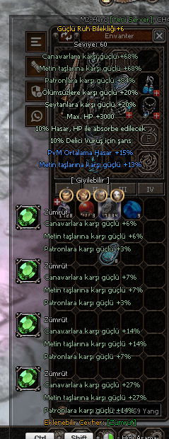 GELİŞMİŞ RUH KRİSTALİ İTEMLER SET P6 AÇIKLAMA OKU