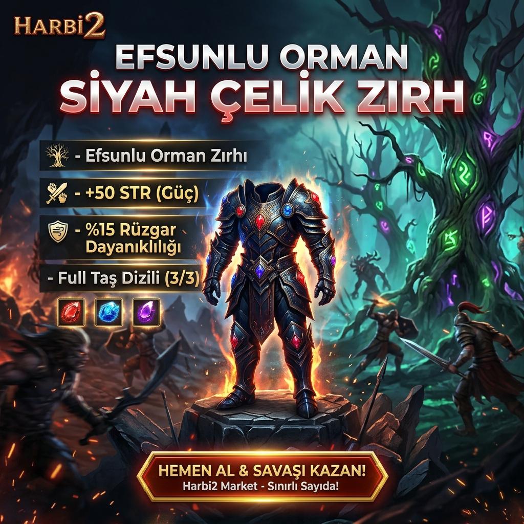 Efsunlu Orman İçin Kaliteli SİYAH ÇELİK ZIRH