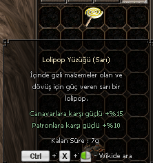 LOLİPOP YÜZÜĞÜ (SARI) | 7G | 200TL | ANINDA TESLİM