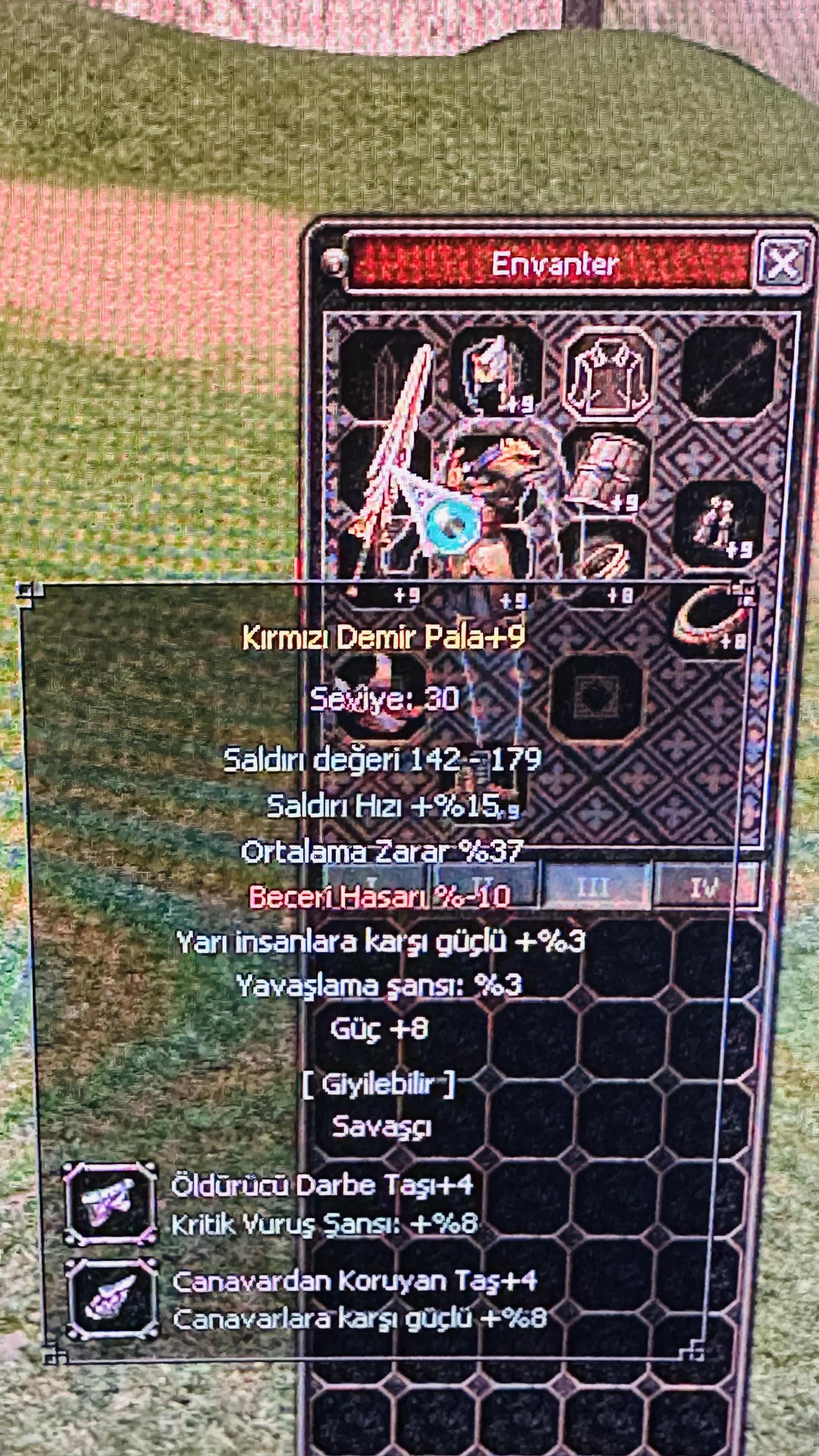 +9 kdp +9 kaplan plaka zırh +8 bilezik farm kapmanyası