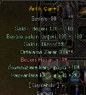 38 ORT +9 ANTİK ÇAN (CANAVAR +3 BASILI)