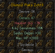 30STR 15KILIÇ 2K HP ÖLÜMCÜL PLAKA