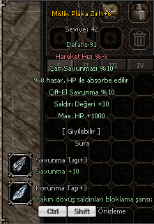 +6 ZIRH VE +4 BİLEZİK HO