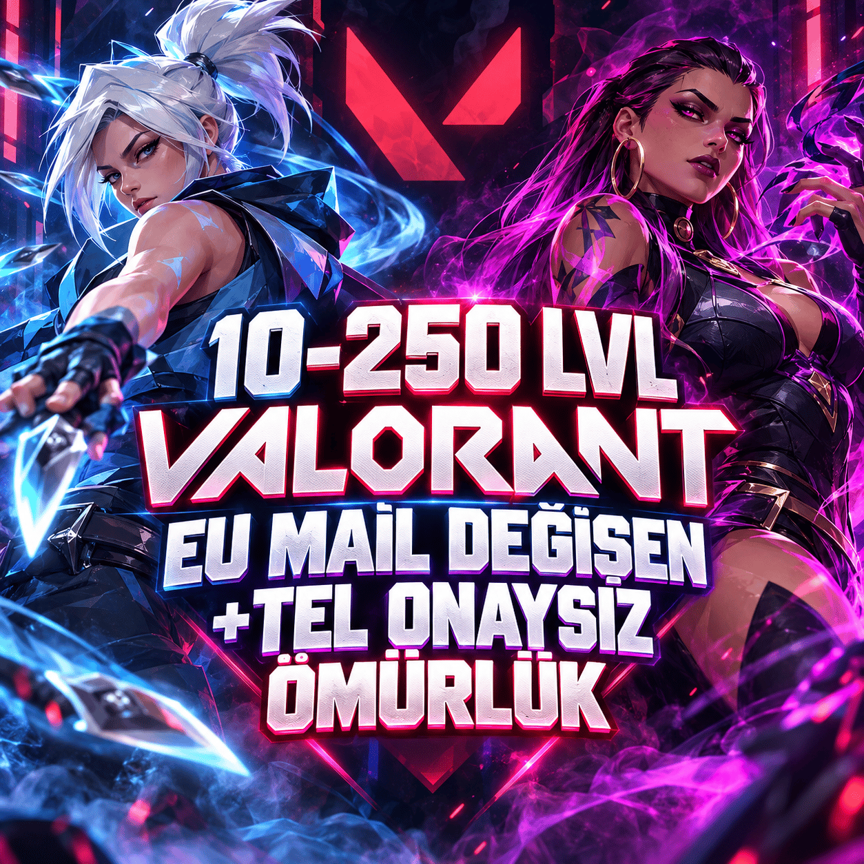 10-250 LVL VALORANT EU | RANDOM LEVEL | MAİL DEĞİŞEN | +TEL ONAYSIZ |