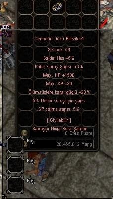 +4 Cennet 20 Ölümsüz 1500 HP 5 Delici