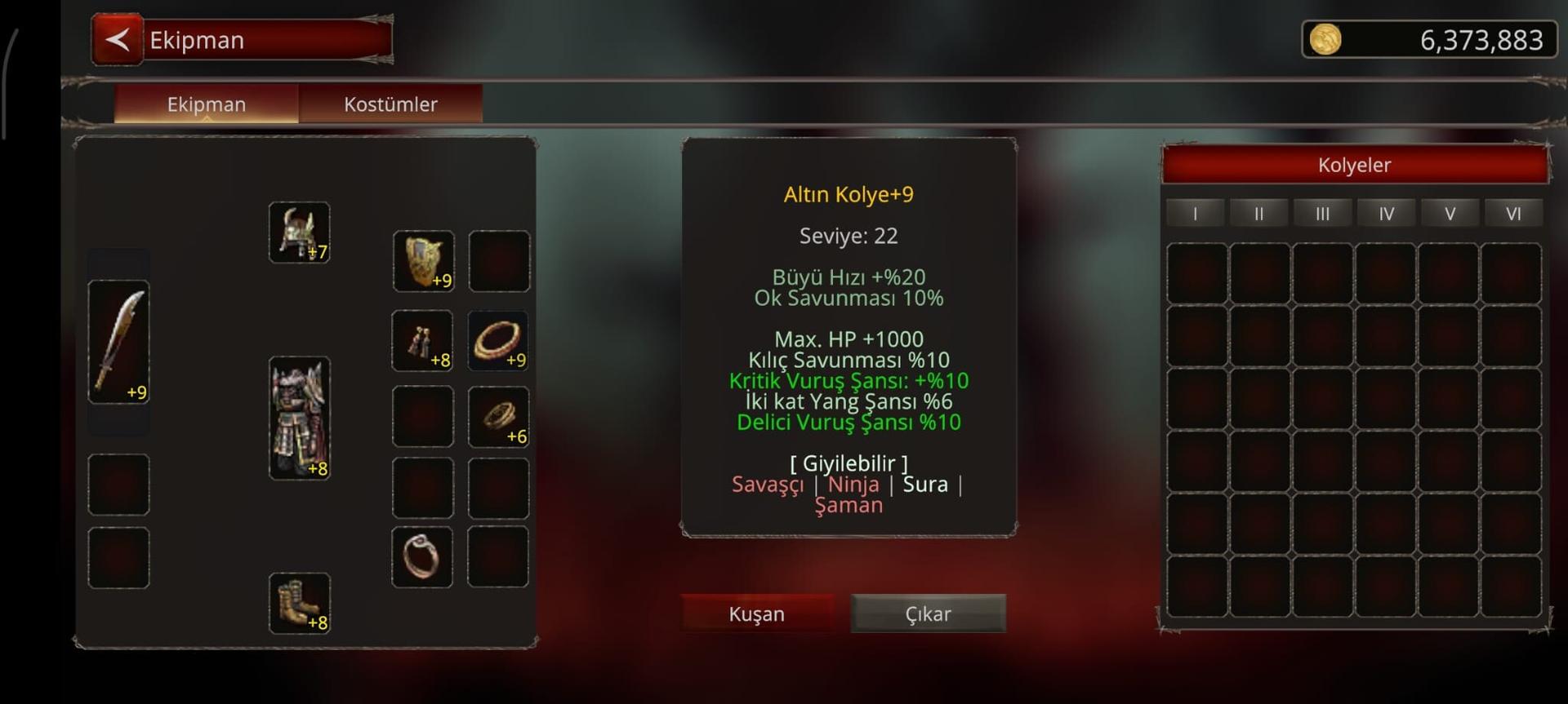 Altın Kolye +9 EFSUNLU
