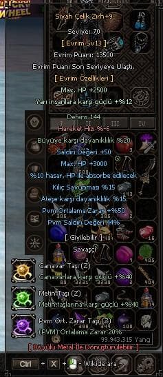+9siyah çelik 55ort 44saldırı 3farmtaşlı 13lvl evrimli ANINDA TESLİM