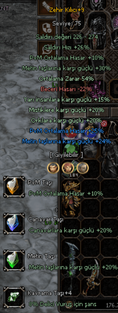 YÜKSEK PVM FUL TAŞLI +9 ZEHİR