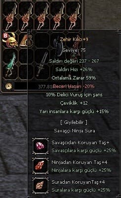 59 yarı çeviklik delici Zehir