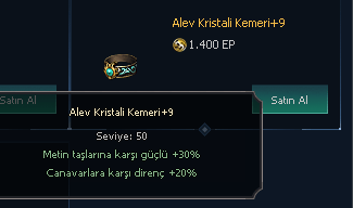 +9 ALEV KRİSTALİ KEMERİ METİN HASARINI UÇURUR