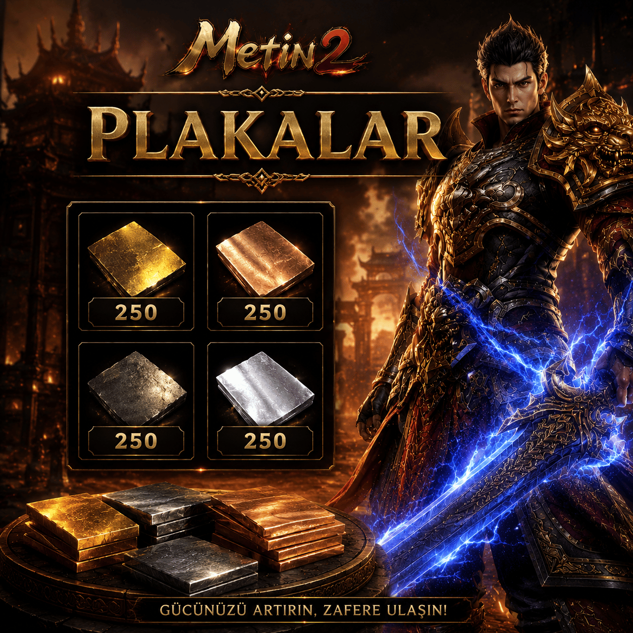 PLAKALAR 250'Lİ [ SET ] TOPLAM : 1000 ADET ANINDA TESLİM