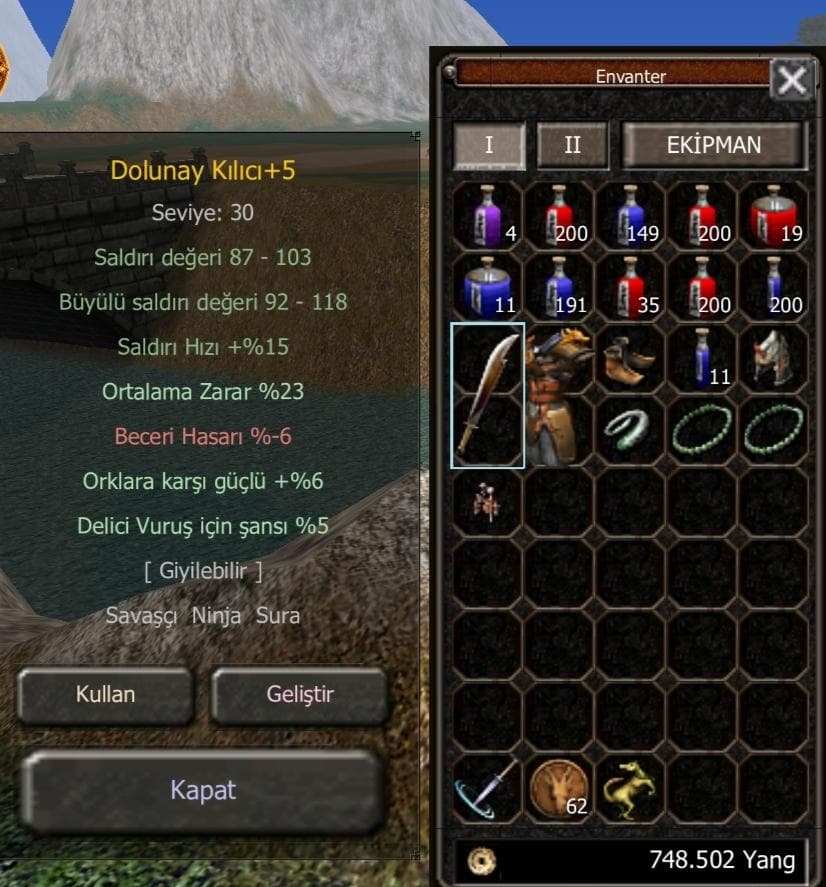 31 LEVEL SAVASCİ İTEMLERİYLE UYGUN KACİRMA