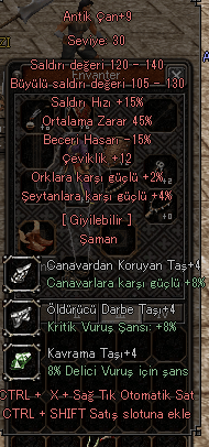 +9 45 ORT 12 ÇEVİKLİK ANTİK ÇAN +4 FULL TAŞLI
