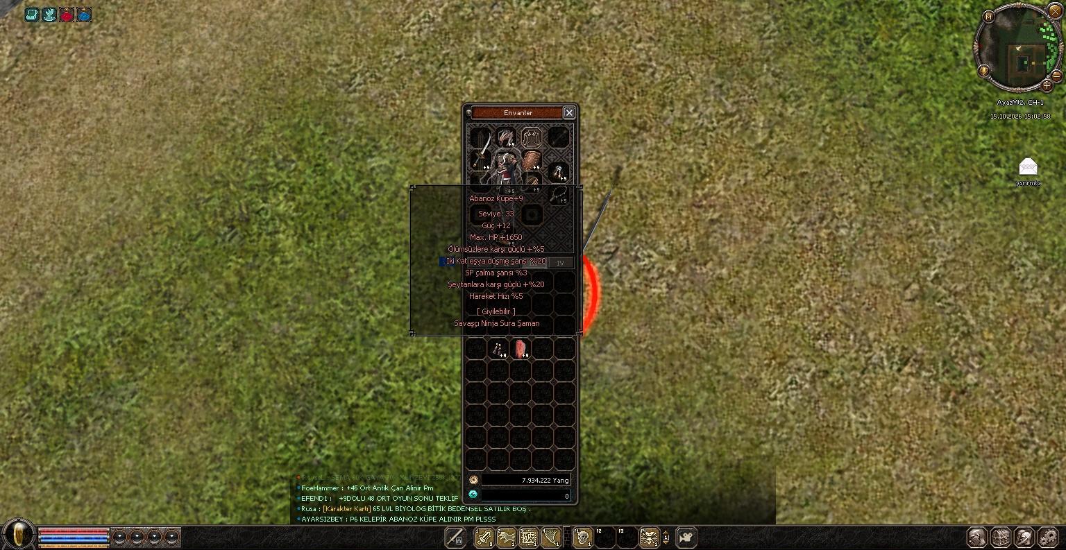 +9 ASLAN +9 ABANOZ İKİ ELİT İTEM HO