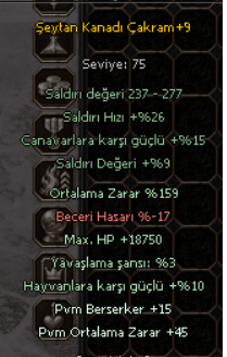 +9 ŞEYTAN KANADI ÇAKRAM