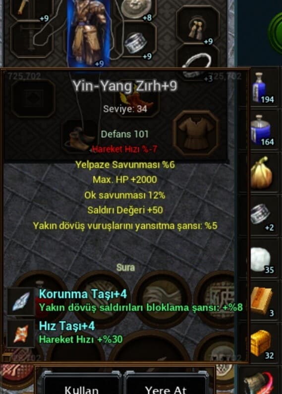 +9 ying Yang 4 taş