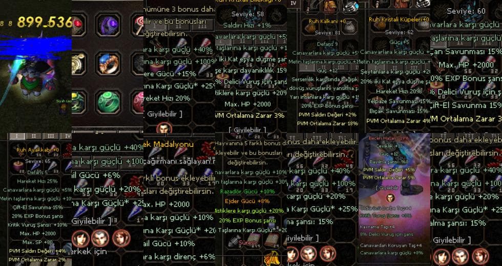 900 k lı bedensel içinde bi ton item var