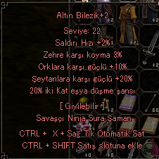 20 şeytan 20 eşya düşürme bilezik kulelik teklife açık