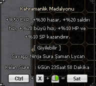 KAHRAMANLIK MADALYONU ANINDA TESLİMAT