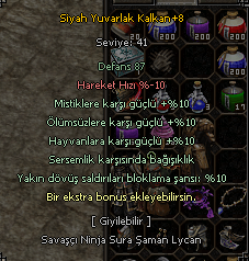 91 LEVEL BEDENSEL YANINDA 9 KARAKTER 5 ID AÇIKLAMA OKU