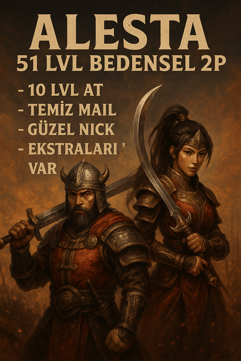 ALDIN ALDIN!! 2 P BEDENSEL 10 SV AT SAVAŞÇI ALESTA EKSTRALII