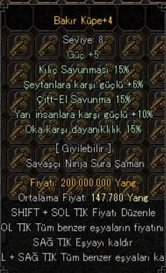 15 KILIÇ ÇİFTEL OK 10 YAIR BAKIR KÜPE