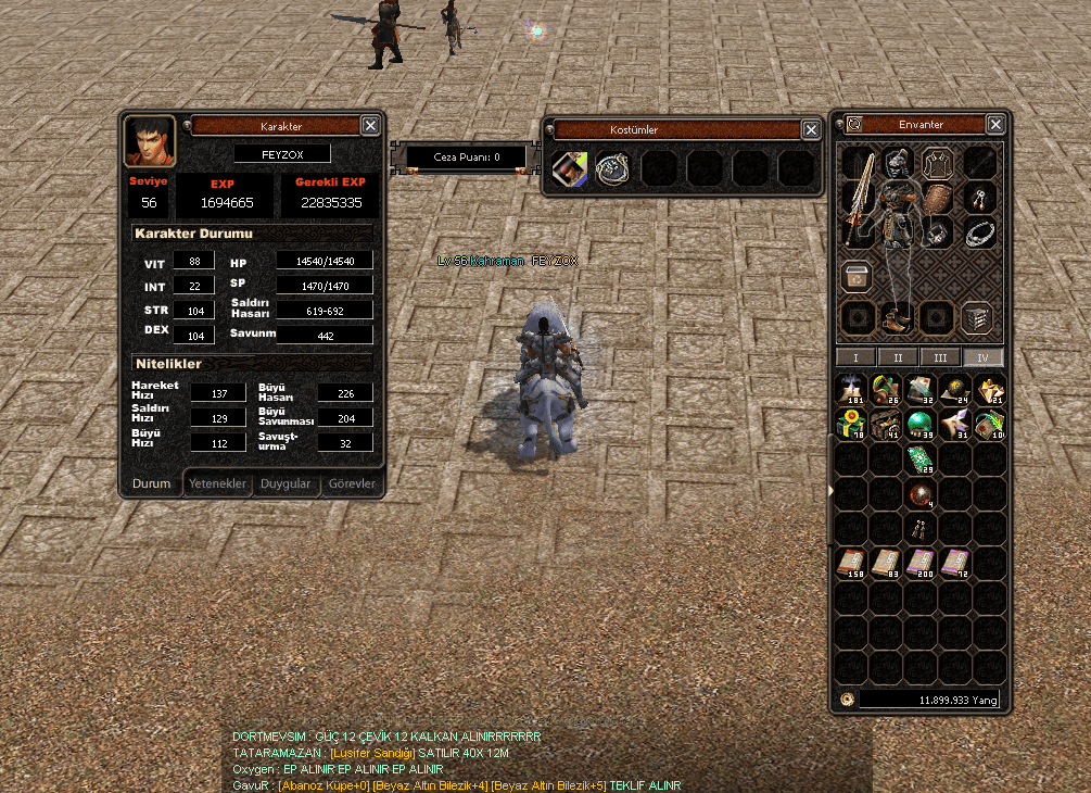 56 LEVEL DOYUM HESABI