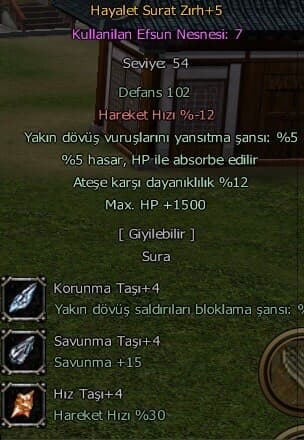 +4 Taşlı Doyumluk Sura Zırhı