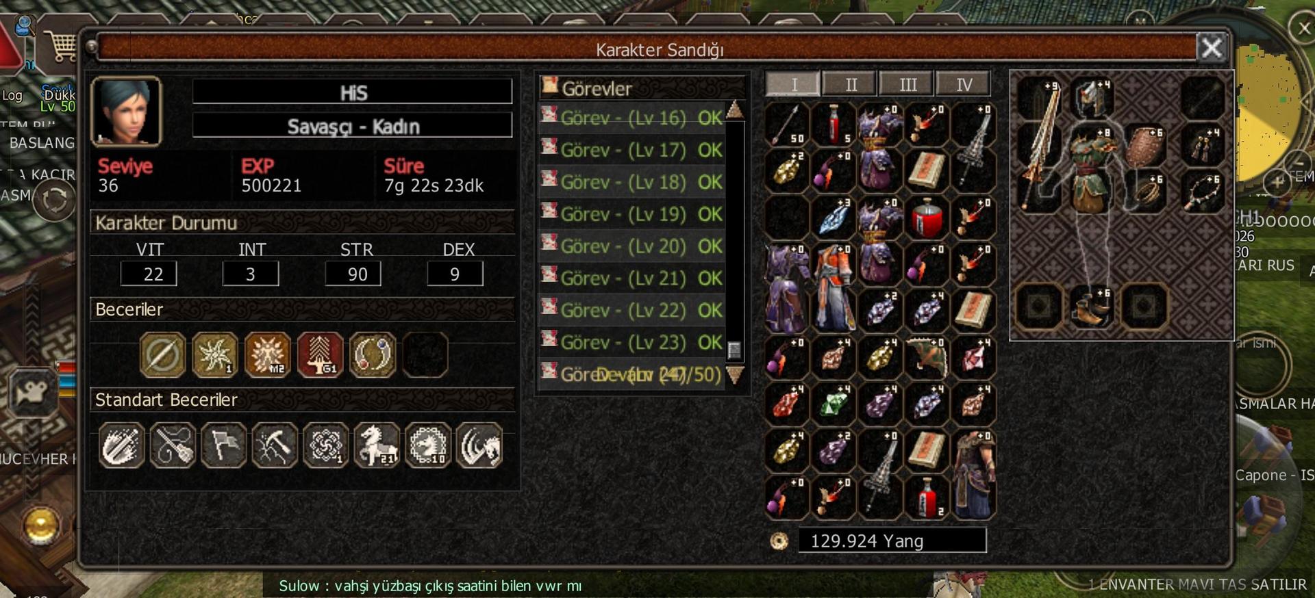 36 LvL BEDO İTEM PARASINA