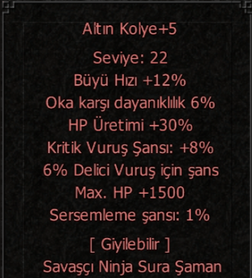 1500 HP 8 KRİTİK 6 DELİCİ 30 HP ÜRETİMİ ALTIN KOLYE +5