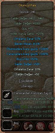 E.Ç PALA SATILIR 240 LVL CANAVARLI